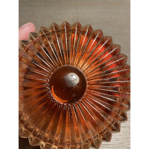 Vintage Jeanette Glass Amberina Glass Swan Candy Dish w/ Lid Ombre Red / Yellow - Picture 5 of 9